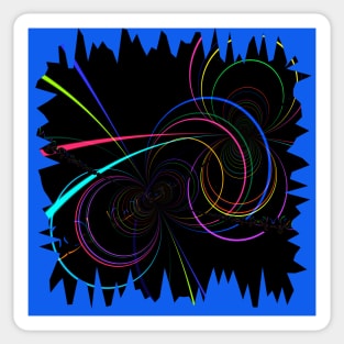 Neon Arcs and Spiral Lines Sticker